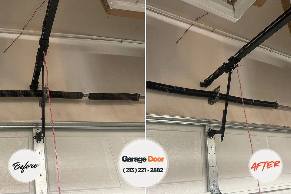 Before and after: garage door repair St. Pauls, NC